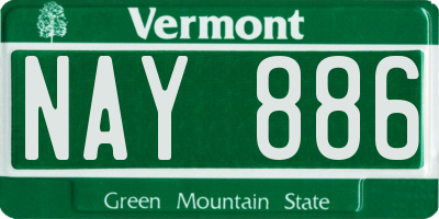 VT license plate NAY886