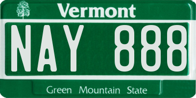 VT license plate NAY888
