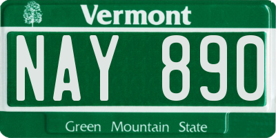 VT license plate NAY890