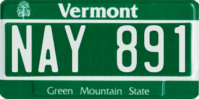 VT license plate NAY891