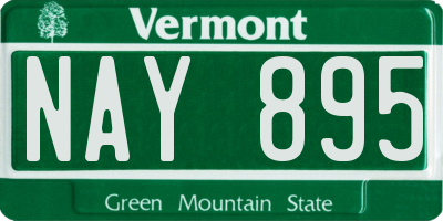 VT license plate NAY895