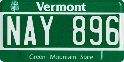 VT license plate NAY896