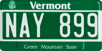 VT license plate NAY899
