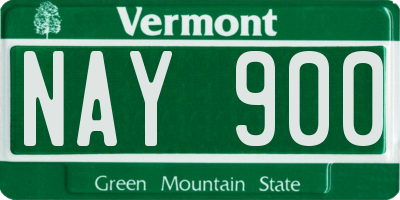 VT license plate NAY900