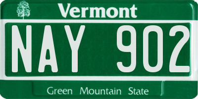 VT license plate NAY902