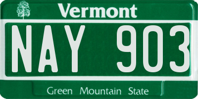 VT license plate NAY903