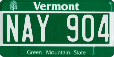 VT license plate NAY904