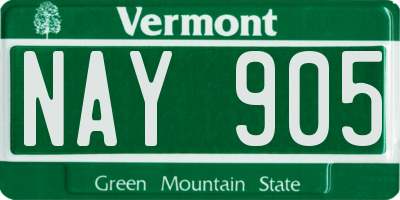 VT license plate NAY905