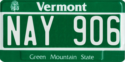 VT license plate NAY906