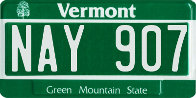 VT license plate NAY907