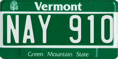 VT license plate NAY910