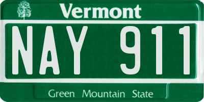 VT license plate NAY911