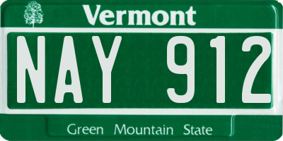 VT license plate NAY912