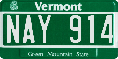 VT license plate NAY914