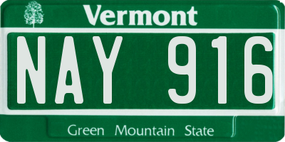 VT license plate NAY916