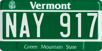 VT license plate NAY917