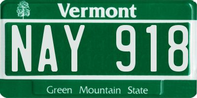 VT license plate NAY918