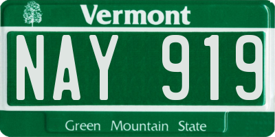 VT license plate NAY919