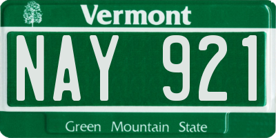 VT license plate NAY921