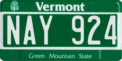 VT license plate NAY924