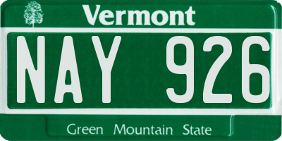 VT license plate NAY926