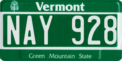 VT license plate NAY928