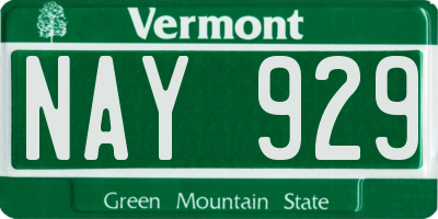 VT license plate NAY929