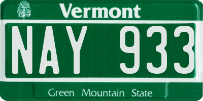 VT license plate NAY933
