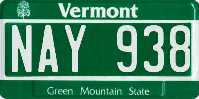VT license plate NAY938