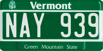 VT license plate NAY939