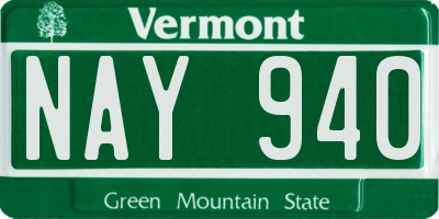 VT license plate NAY940