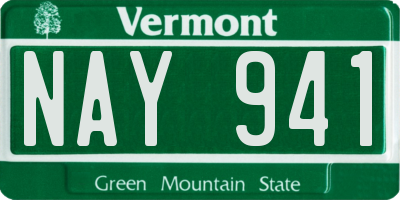 VT license plate NAY941