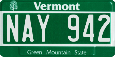 VT license plate NAY942
