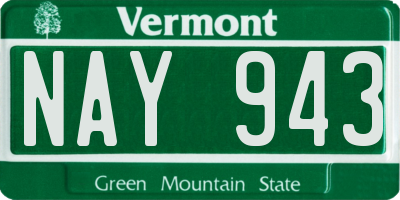 VT license plate NAY943