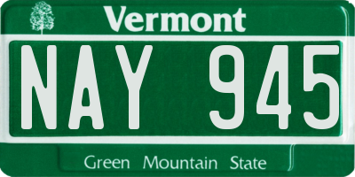 VT license plate NAY945