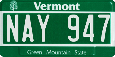 VT license plate NAY947