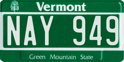 VT license plate NAY949