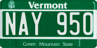 VT license plate NAY950