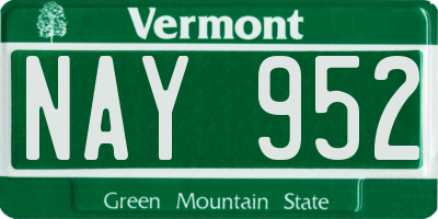VT license plate NAY952