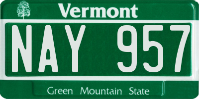 VT license plate NAY957