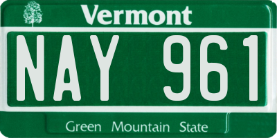VT license plate NAY961