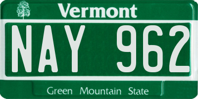 VT license plate NAY962