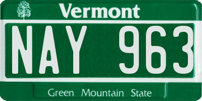 VT license plate NAY963