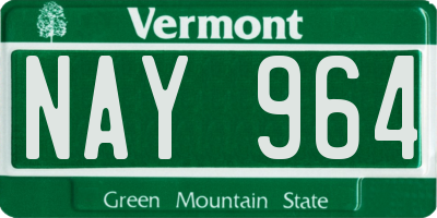 VT license plate NAY964