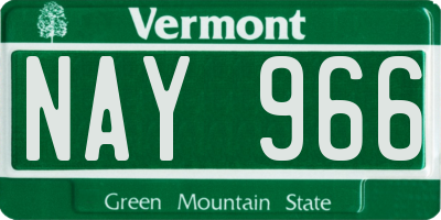 VT license plate NAY966