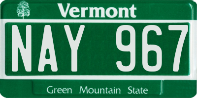 VT license plate NAY967