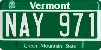 VT license plate NAY971