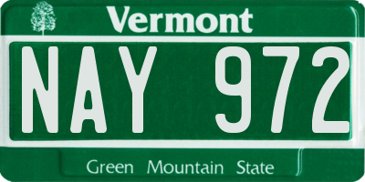 VT license plate NAY972
