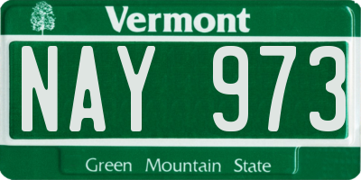 VT license plate NAY973