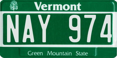 VT license plate NAY974